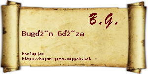 Bugán Géza névjegykártya